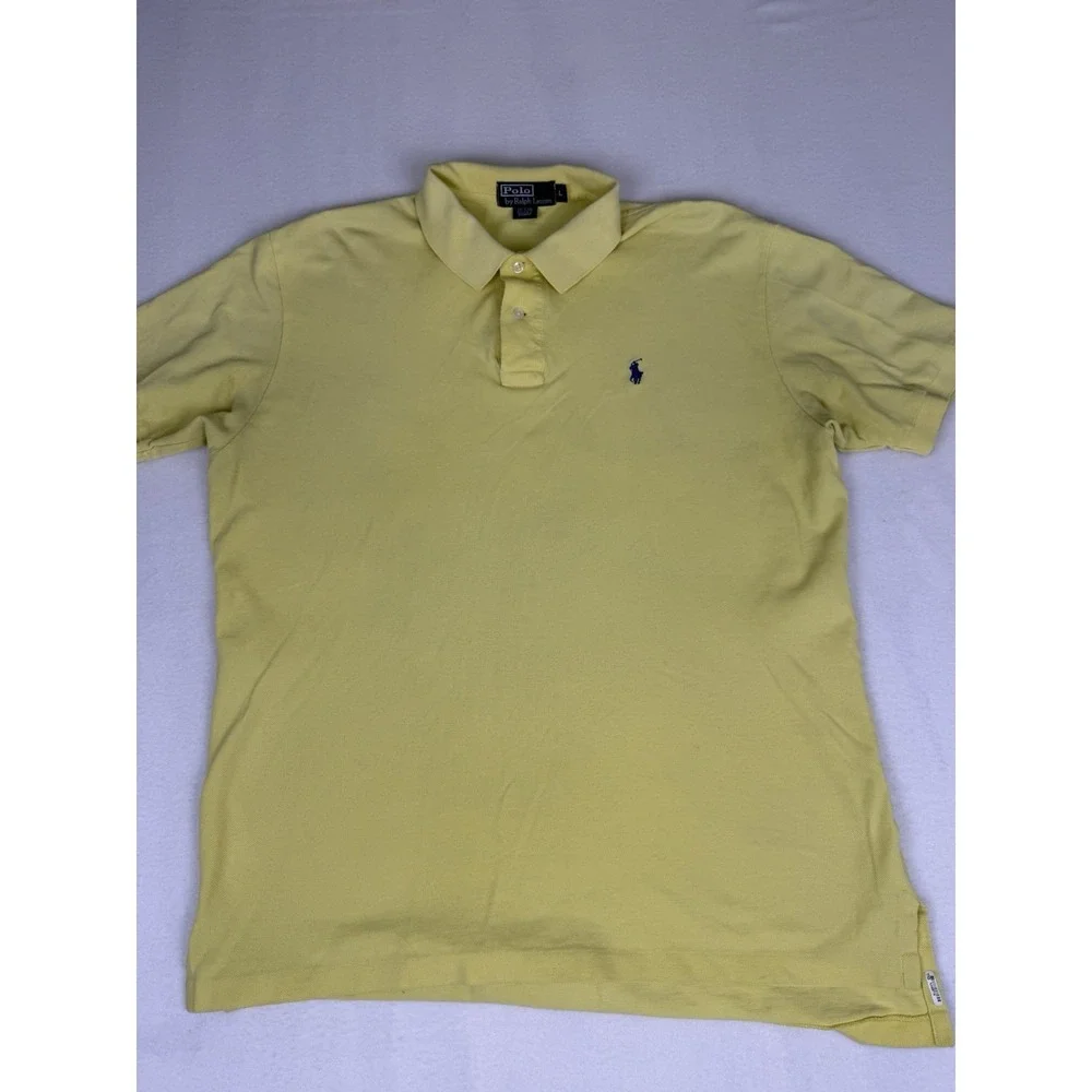 Polo Ralph Lauren Light Yellow Men's Large Short Sleeve Embroidered Golf 0040